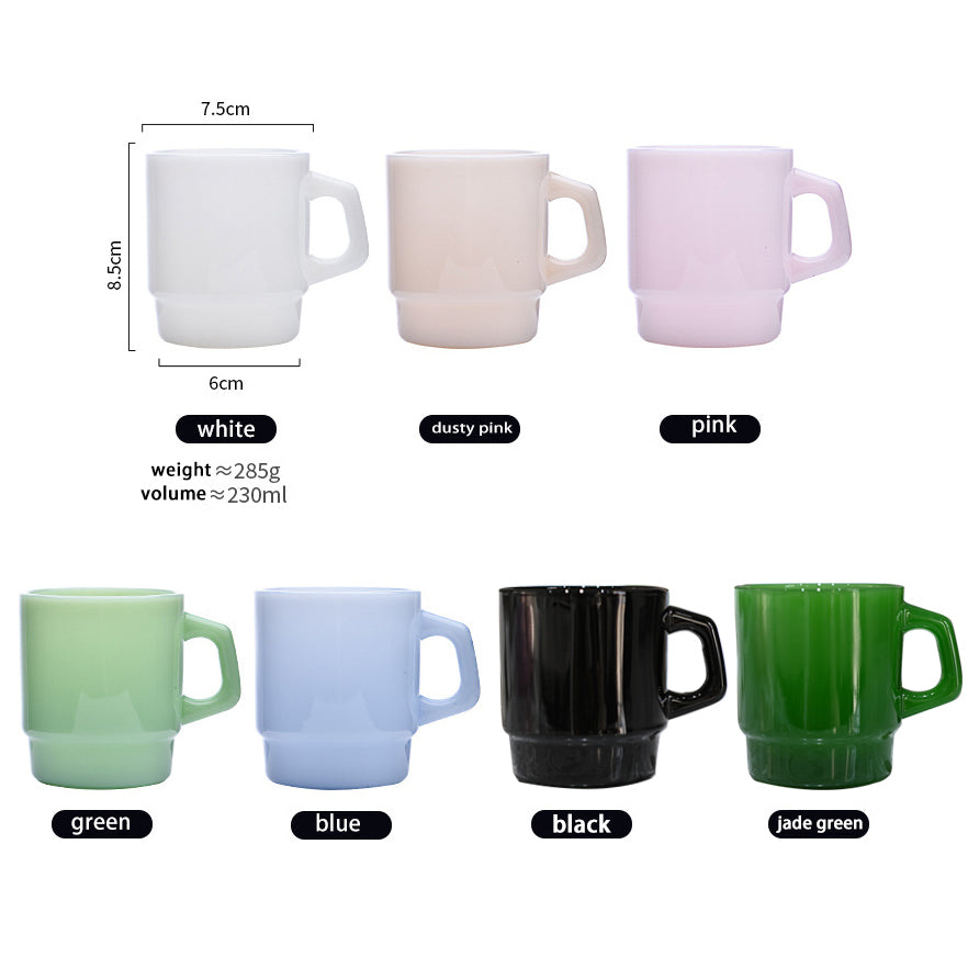 Light Pink Thick Glass Coffee Cup 230ml