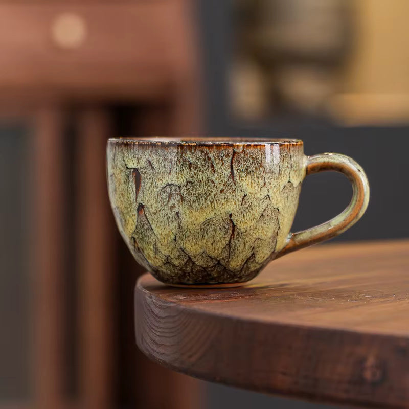 Kiln Glazed Ceramic Coffee Cup with Handle 270ml