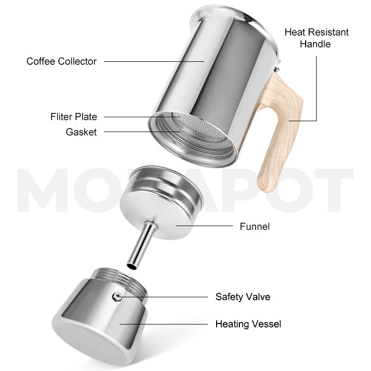 Stainless Steel Moka Pot 300ml