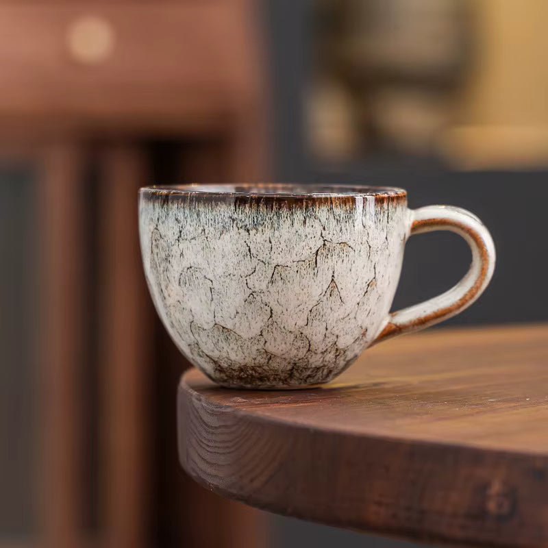 Kiln Glazed Ceramic Coffee Cup with Handle 270ml