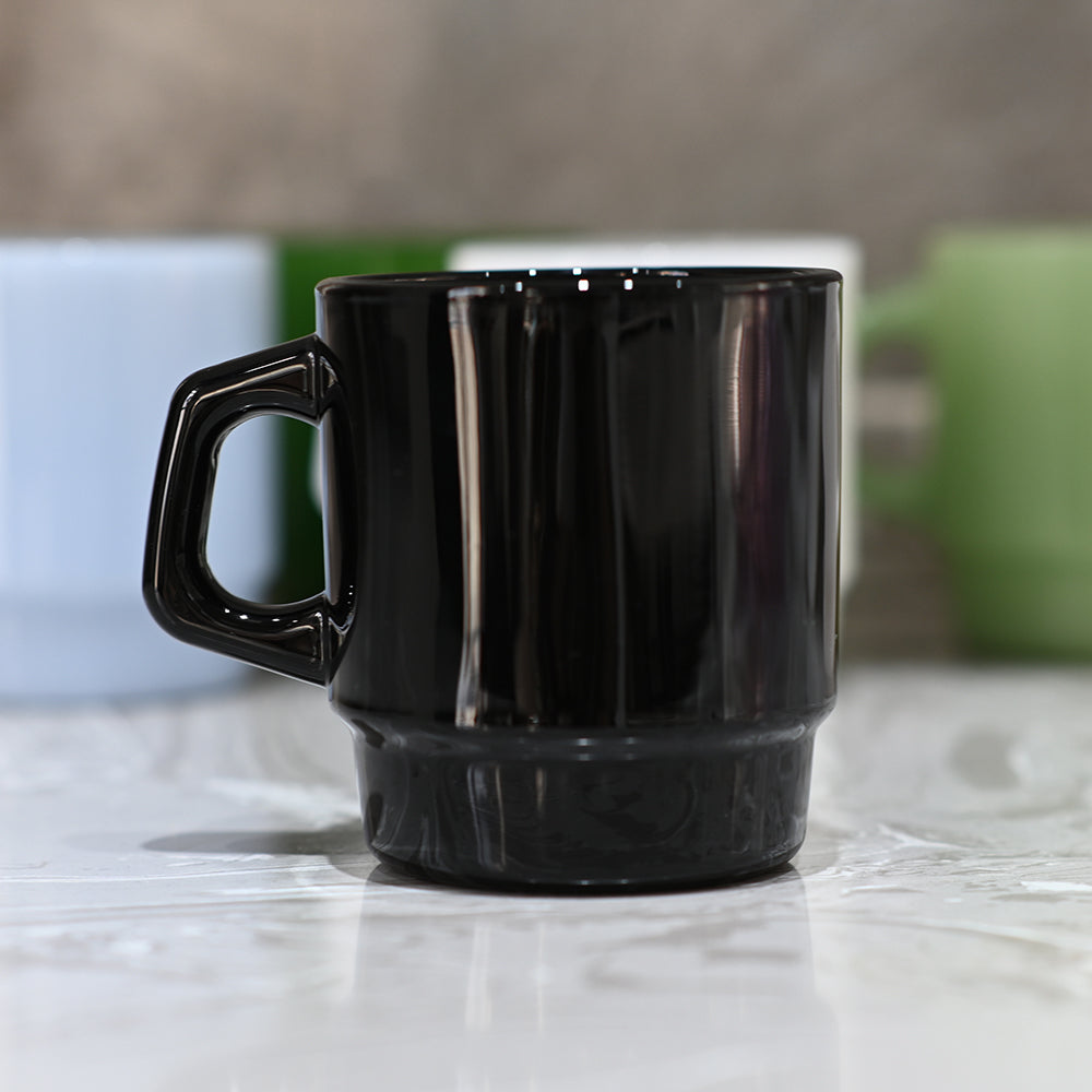 Black Thick Glass Coffee Cup 230ml