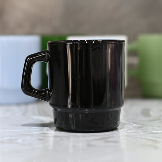 Black Thick Glass Coffee Cup 230ml