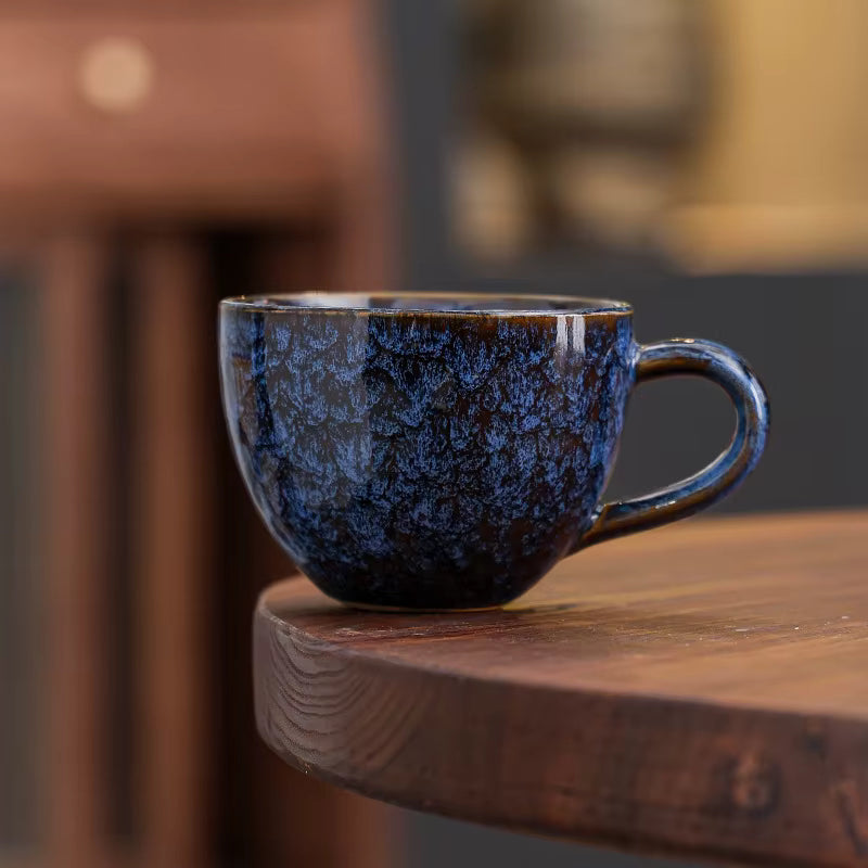 Kiln Glazed Ceramic Coffee Cup with Handle 270ml