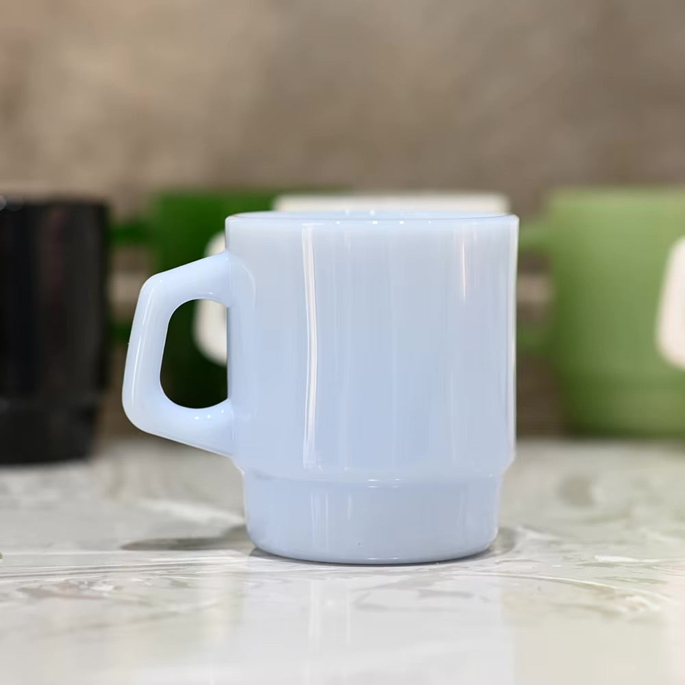 Light Blue Thick Glass Coffee Cup 230ml