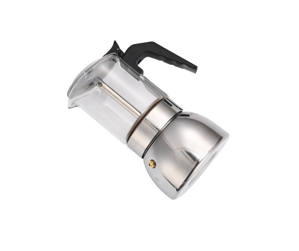 Stainless Steel and Glass Moka Pot 300ml