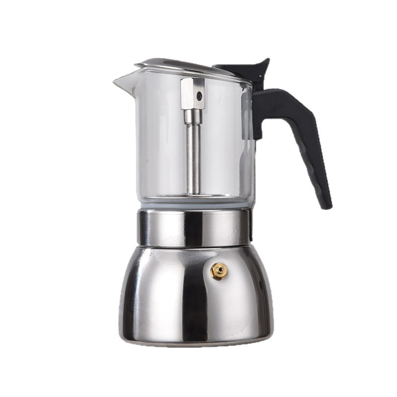 Stainless Steel and Glass Moka Pot 300ml